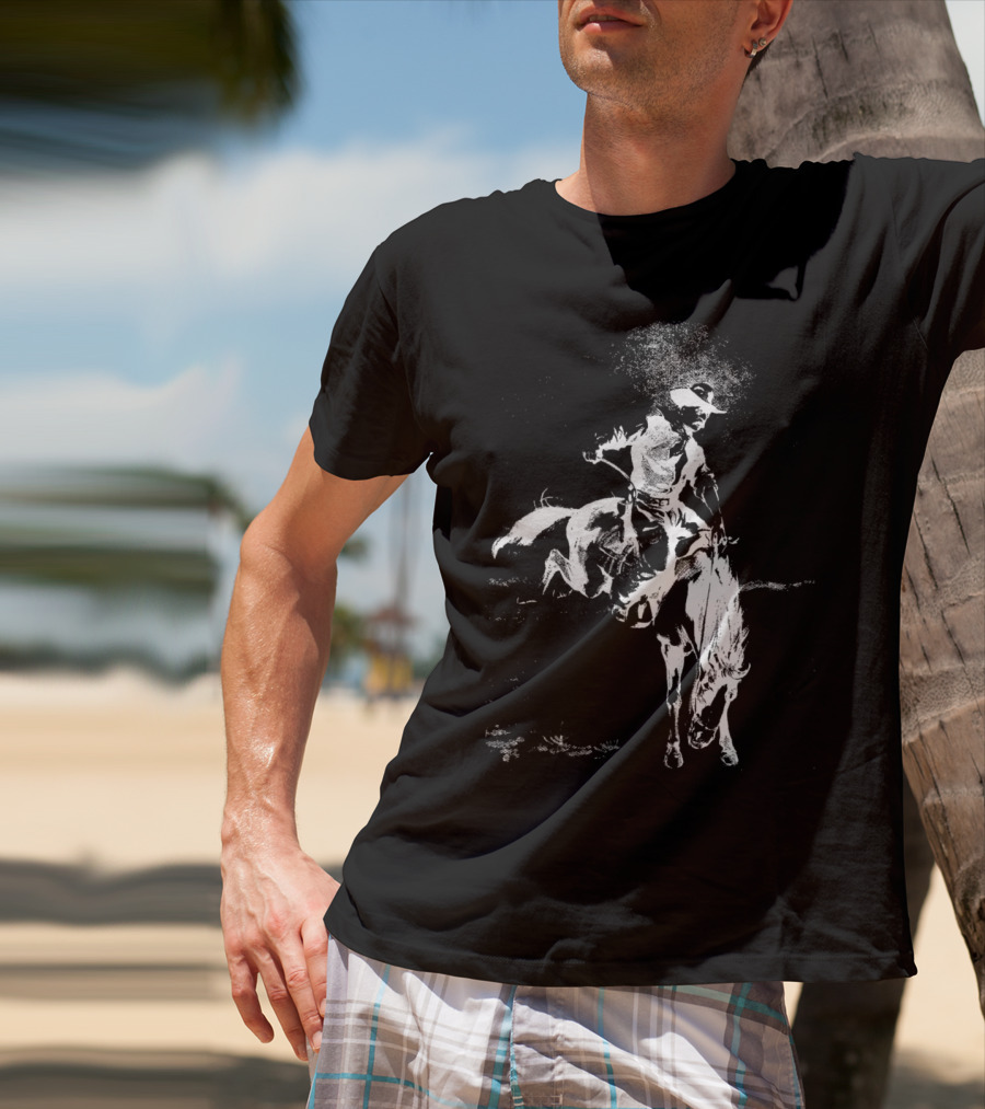Cowboy Rodeo Horse Vintage Cowboy Riding A Horse T-Shirt