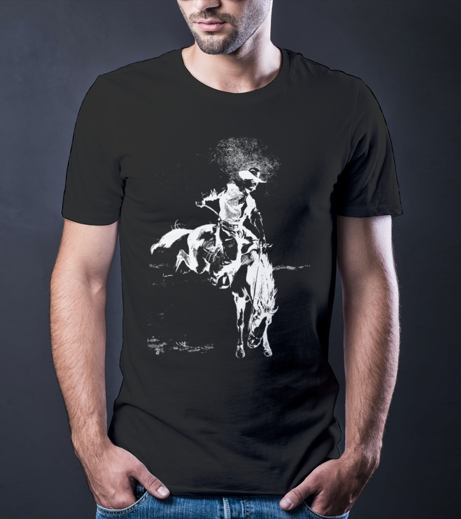 Cowboy Rodeo Horse Vintage Cowboy Riding A Horse T-Shirt