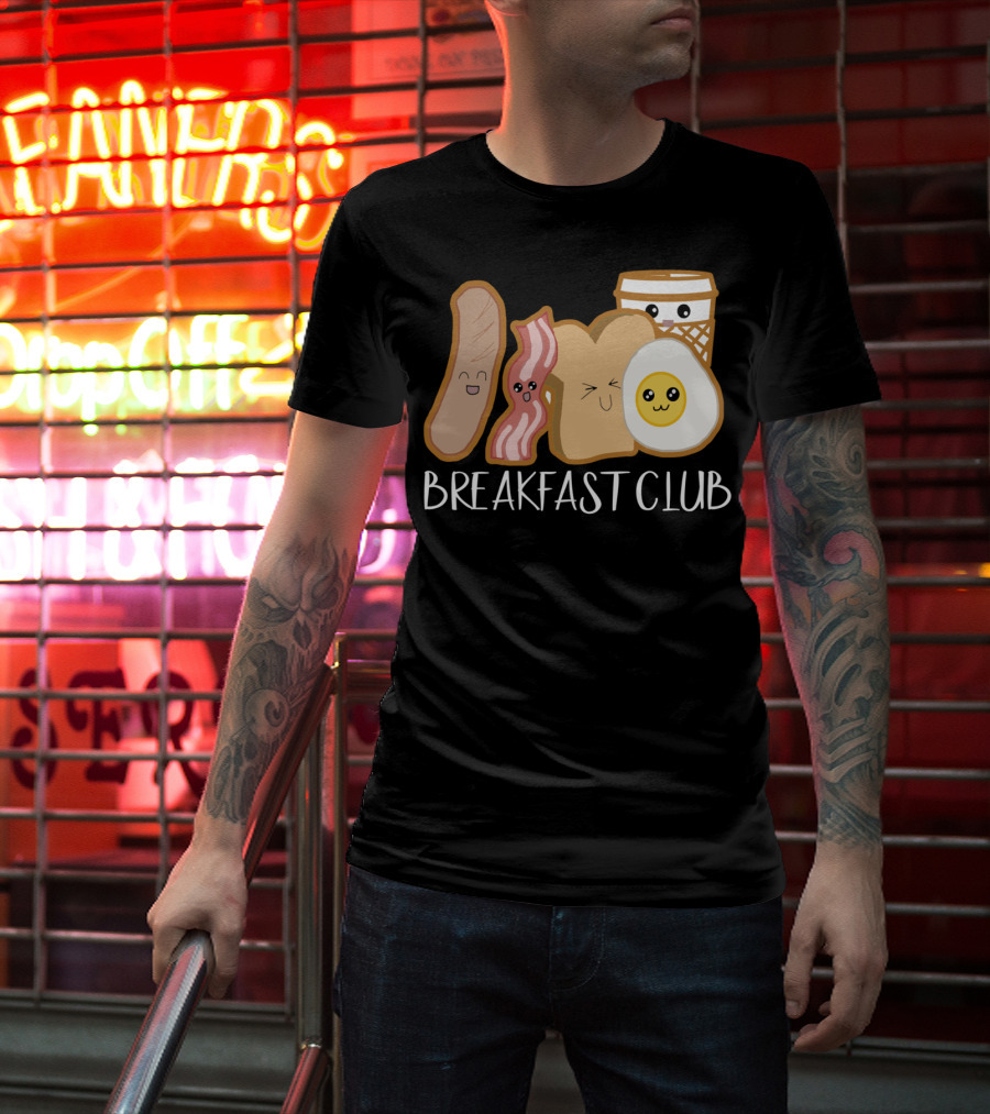 Kawaii Breakfast Club Funny Foodie Adorable Cartoon Food Faces T-Shirt