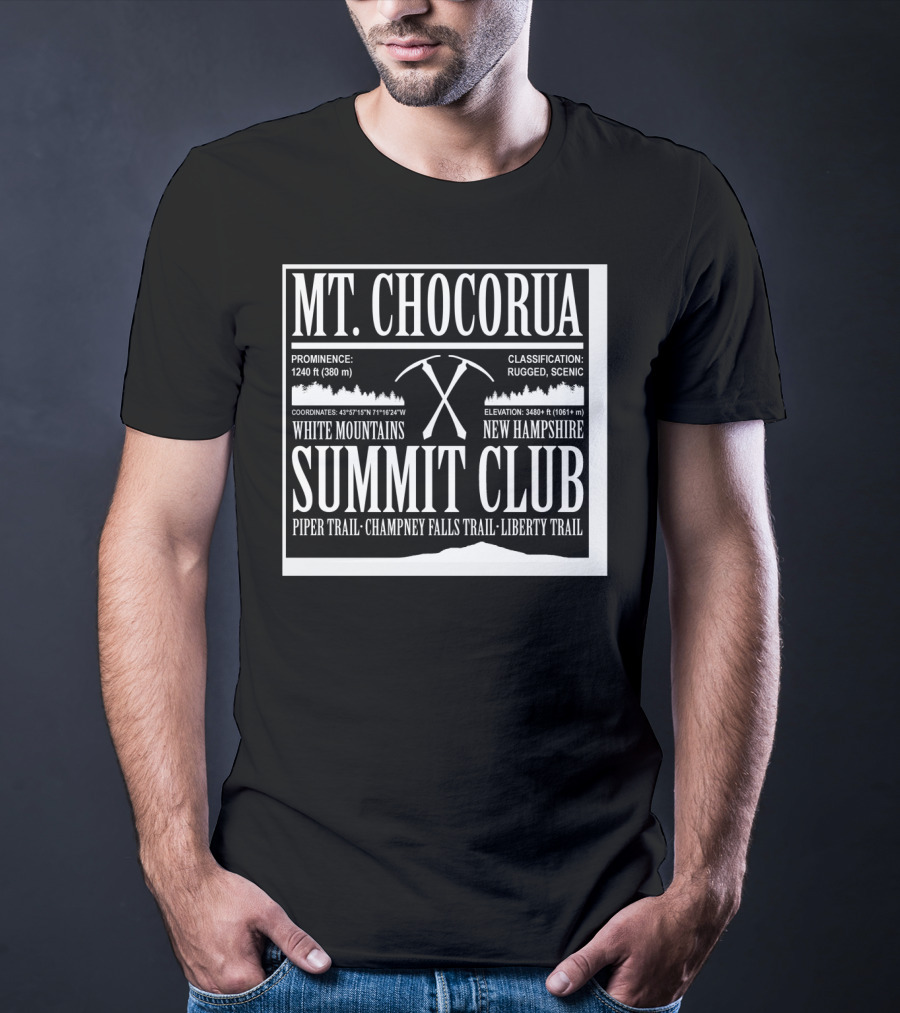 Mt Chocorua White Mountains New Hampshire Summit Club Piper Trail Champney Falls Trail Liberty Trail Rugged Scenic T-Shirt