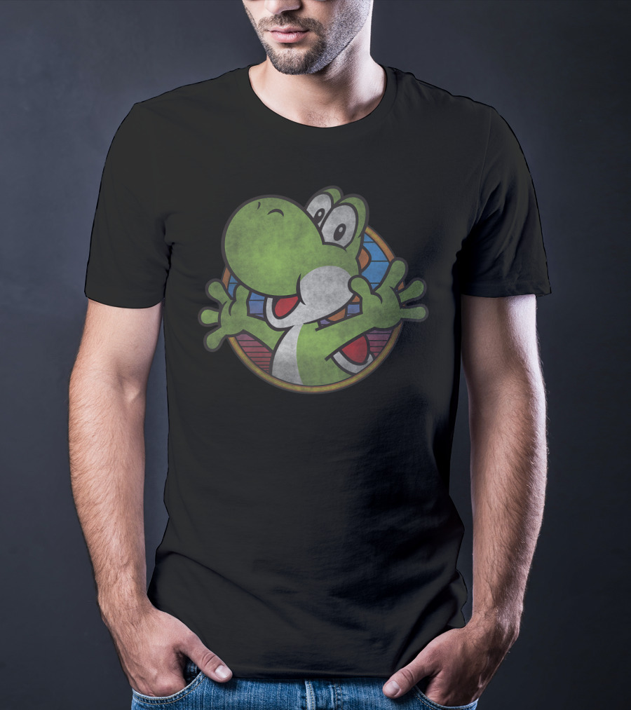 Super Mario Yoshi Colorful Circle Emblem T-Shirt