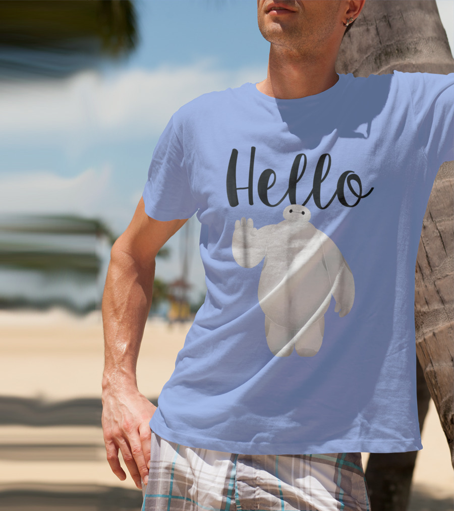 Disney Big Hero 6 Baymax Hello Wave Greetings T-Shirt