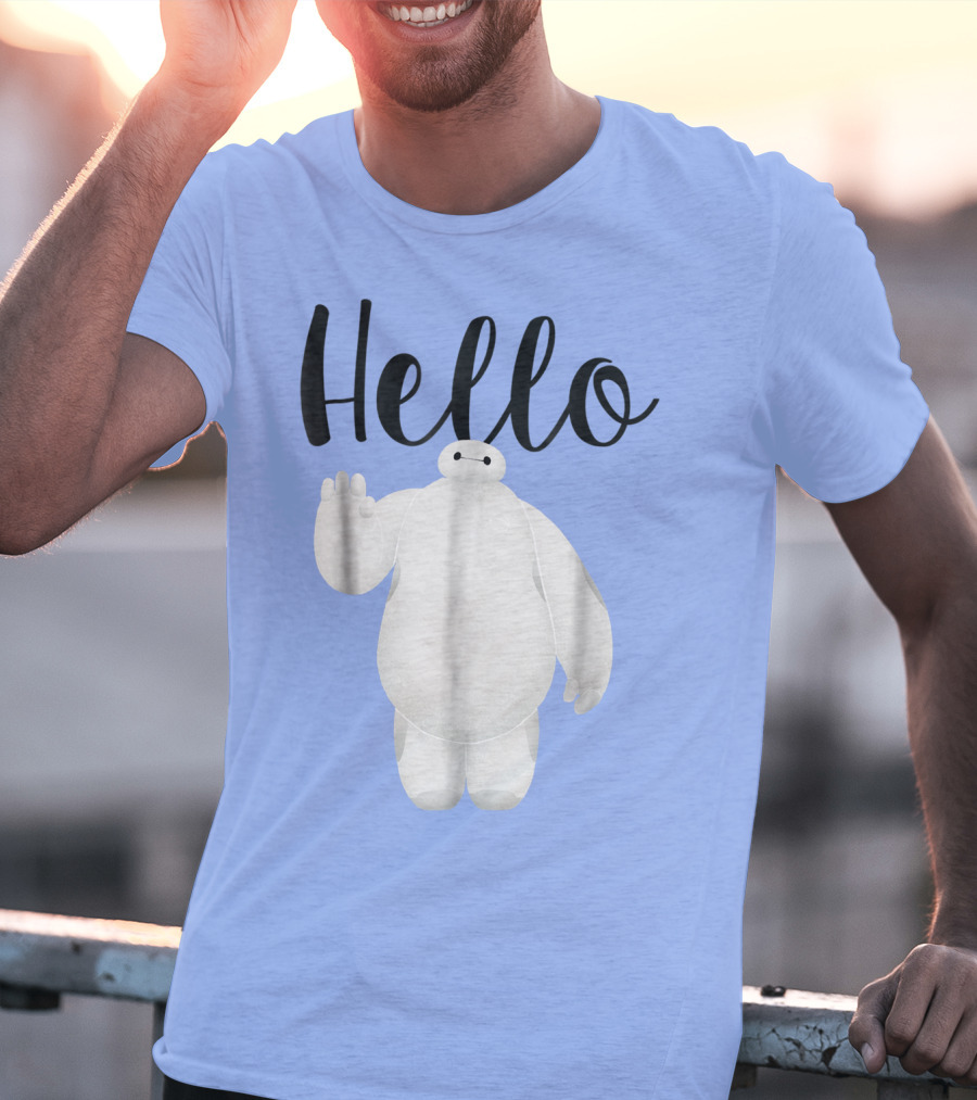 Disney Big Hero 6 Baymax Hello Wave Greetings T-Shirt