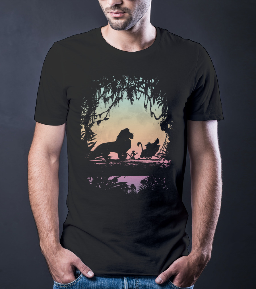 Disney Lion King Gradient Jungle Adventure Silhouette Trio T-Shirt