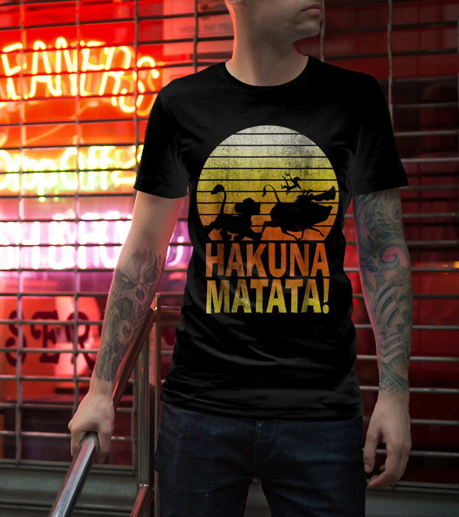 Disney Lion King Simba Pumbaa Timon Hakuna Matata Sunset T-Shirt
