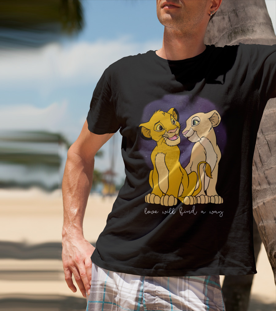 Simba Nala Love Will Find A Way Disney Lion King Valentines T-Shirt