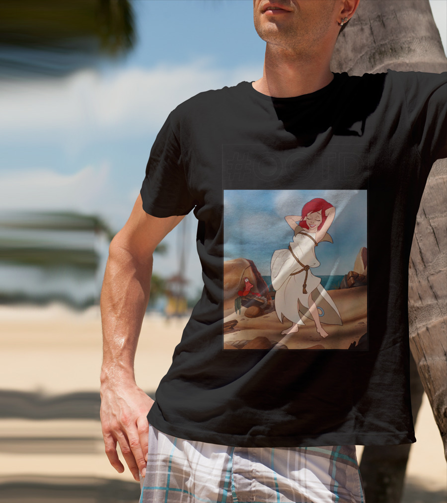OOTD Disney Little Mermaid Ariel Beach Scene T-Shirt