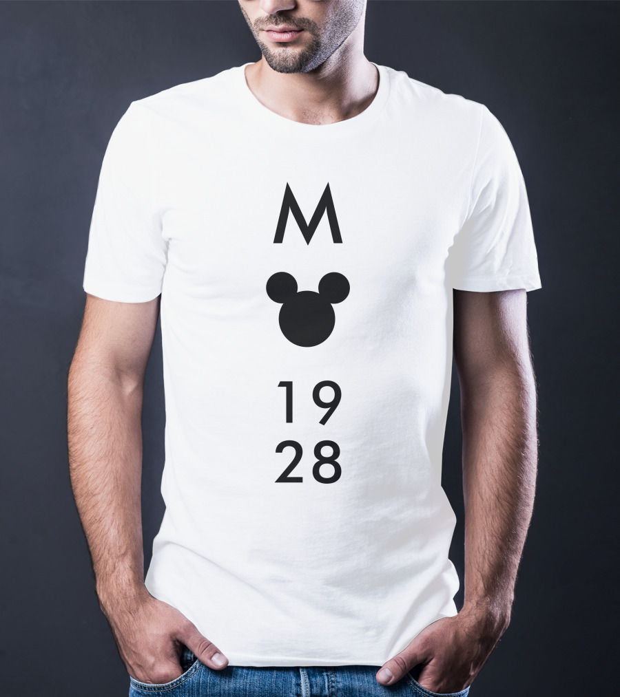 Mickey Mouse 1928 Iconic Disney M Logo Head T-Shirt