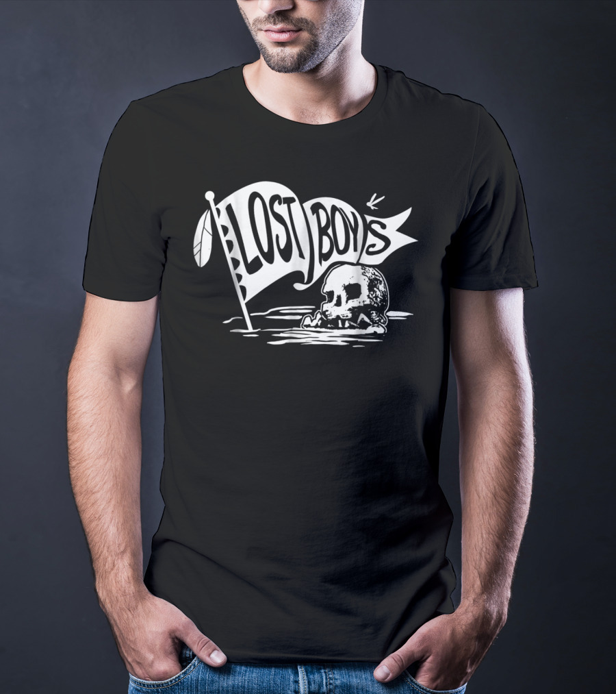 Disney Peter Pan Lost Boys Skull Flag Banner T-Shirt