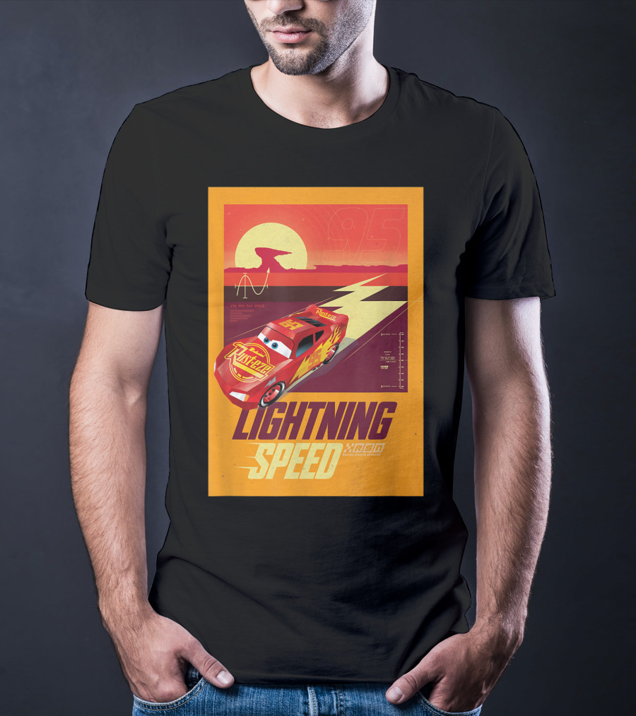 Lightning Speed Disney Pixar Cars McQueen 95 Racing Legends T-Shirt