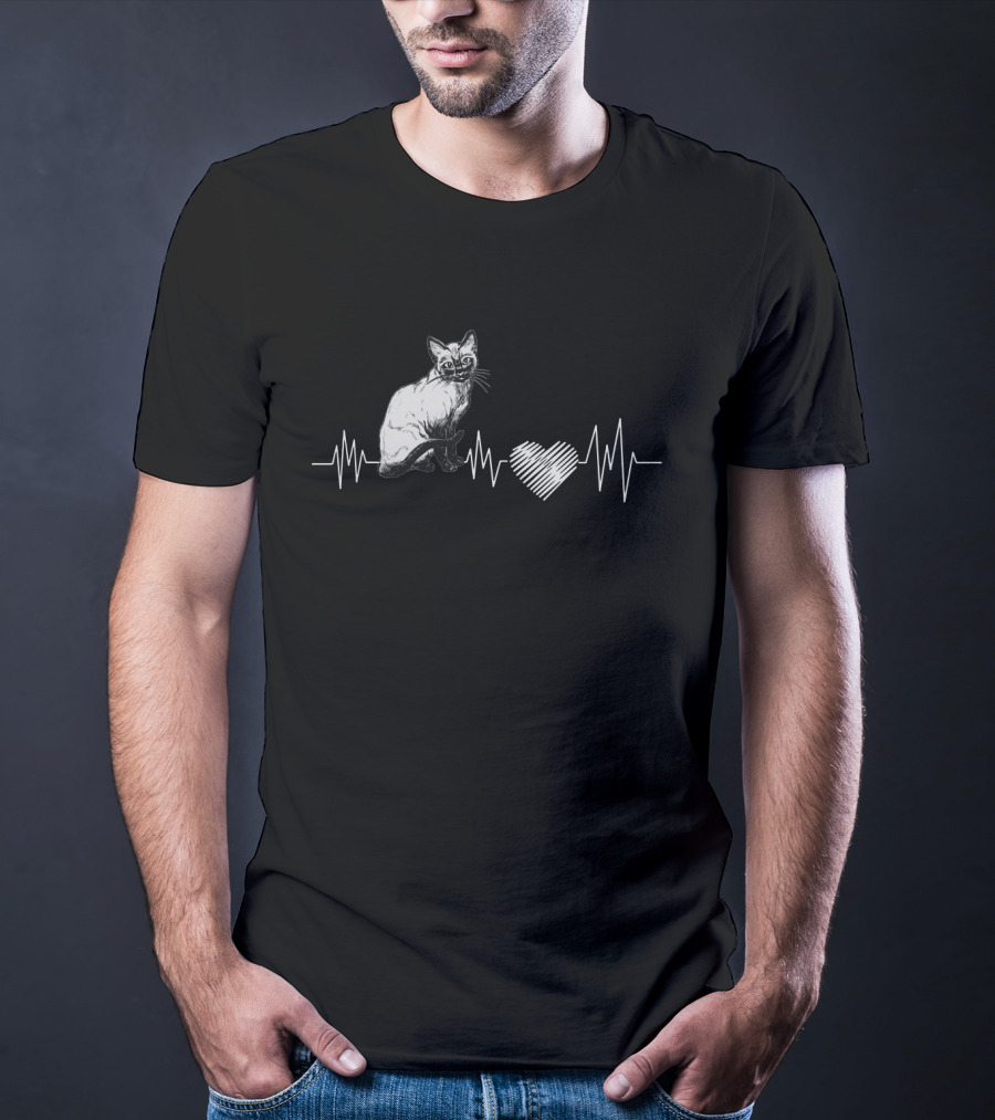 SiameseLover Heartbeat Cat T-Shirt