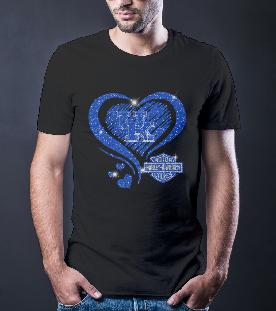Kentucky Wildcats Harley Davidson Heart Uk T-Shirt