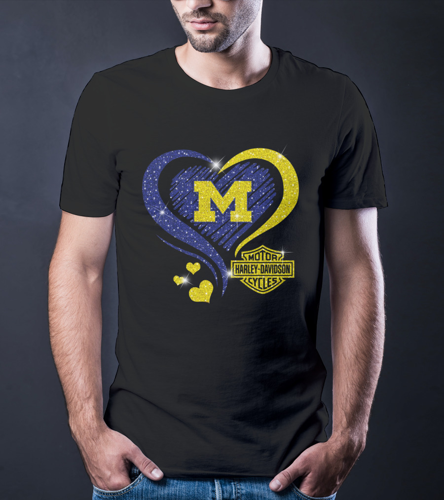 M Heart Sparkle Motor Harley Davidson Cycles T-Shirt