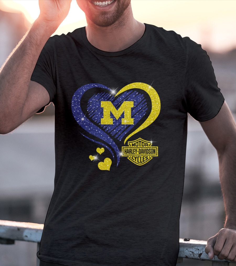 M Heart Sparkle Motor Harley Davidson Cycles T-Shirt