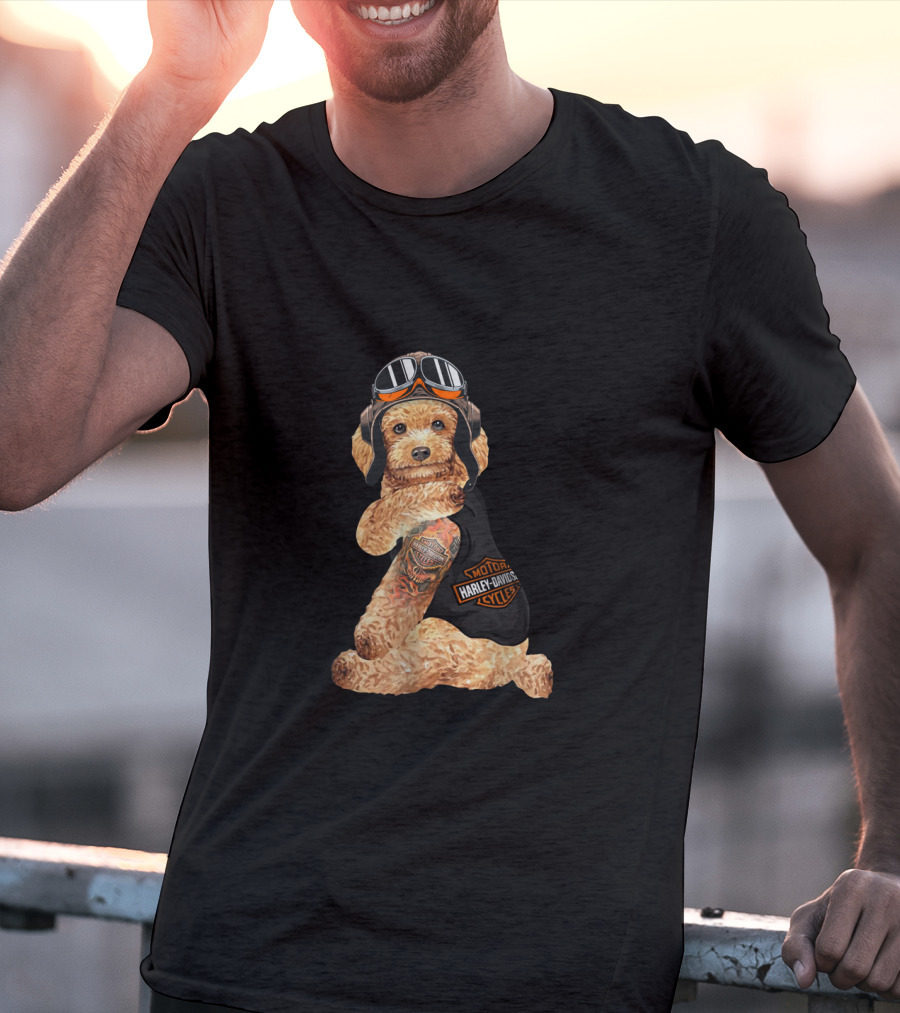 Shotgun Harley Davidson Cycles Hd Tatoo Poodle T-Shirt