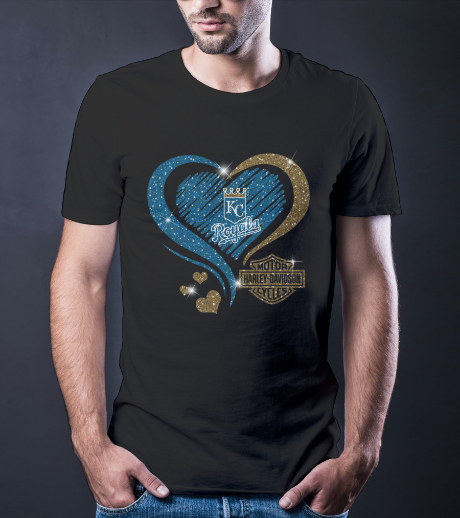 Kansas City Royals Harley Davidson Heart T-Shirt