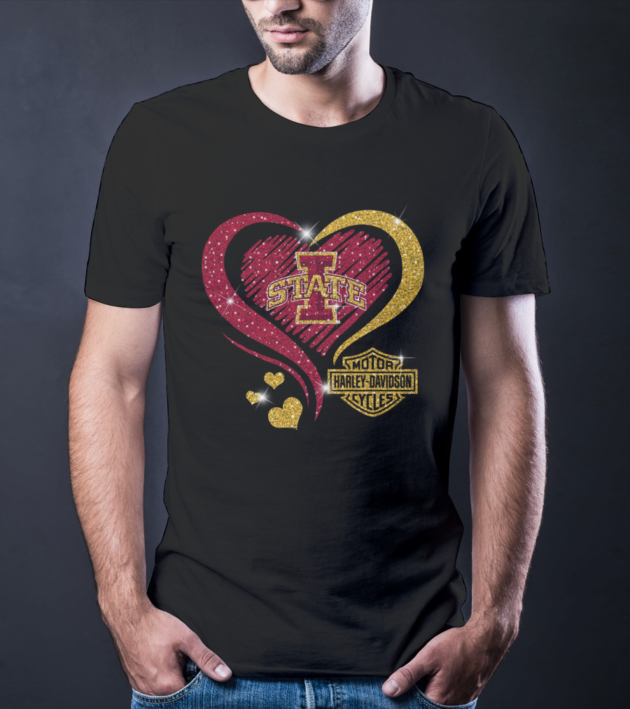 Iowa State Cyclones Heart Harley Davidson T-Shirt