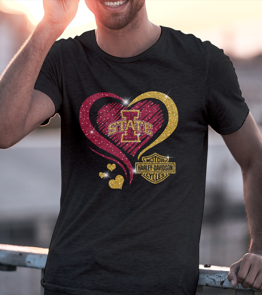 Iowa State Cyclones Heart Harley Davidson T-Shirt