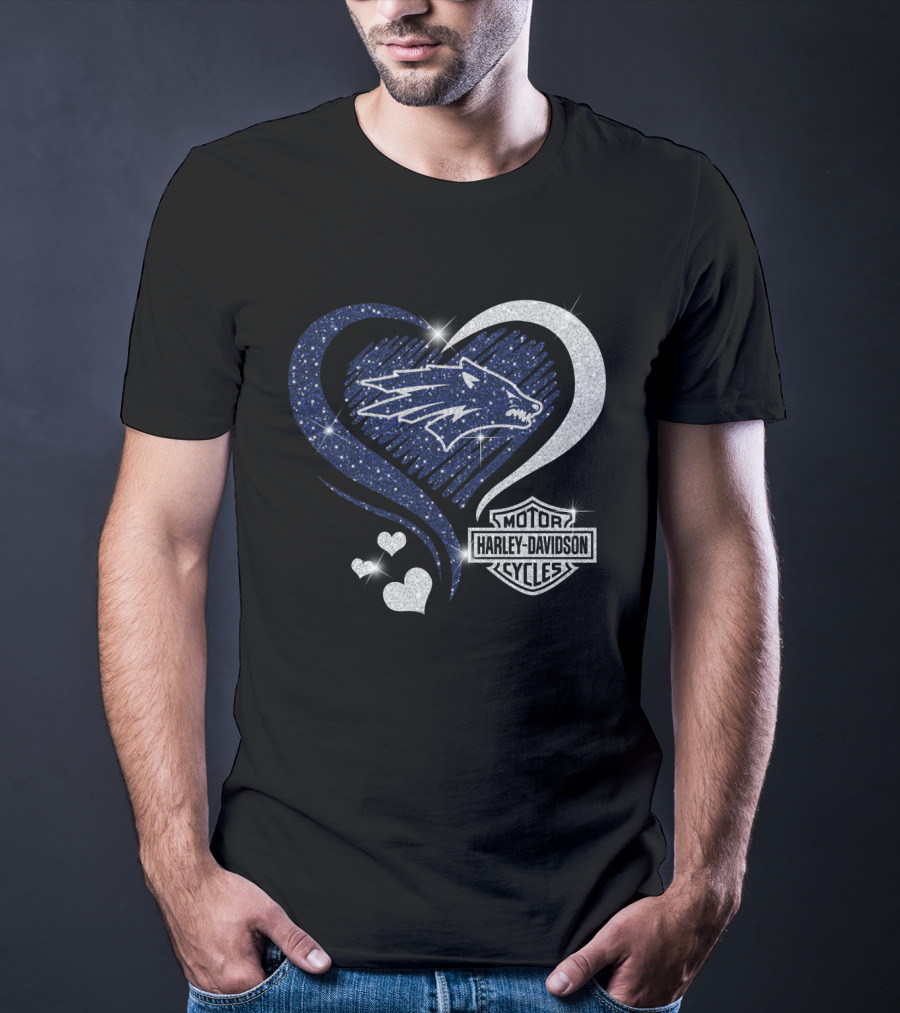 Nevada Wolf Pack Harley Davidson Sparkle Heart 0306Hd T-Shirt