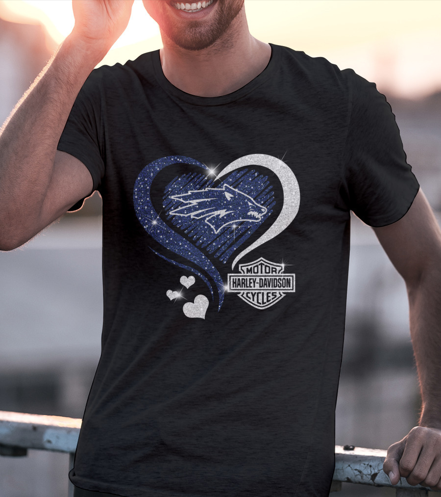 Nevada Wolf Pack Harley Davidson Sparkle Heart 0306Hd T-Shirt
