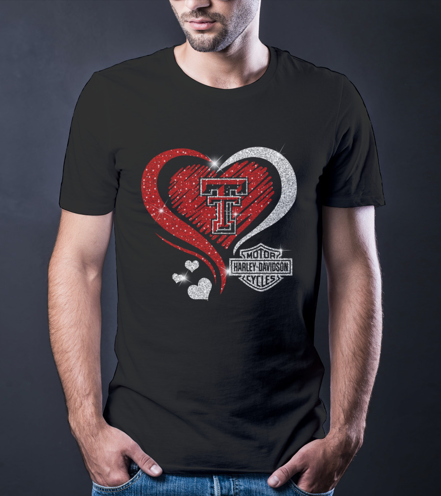Texas Tech Red Raiders Harley Davidson Heart T-Shirt