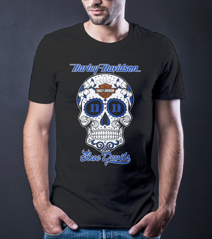 Harley Davidson Blue Devils Sugar Skull T-Shirt