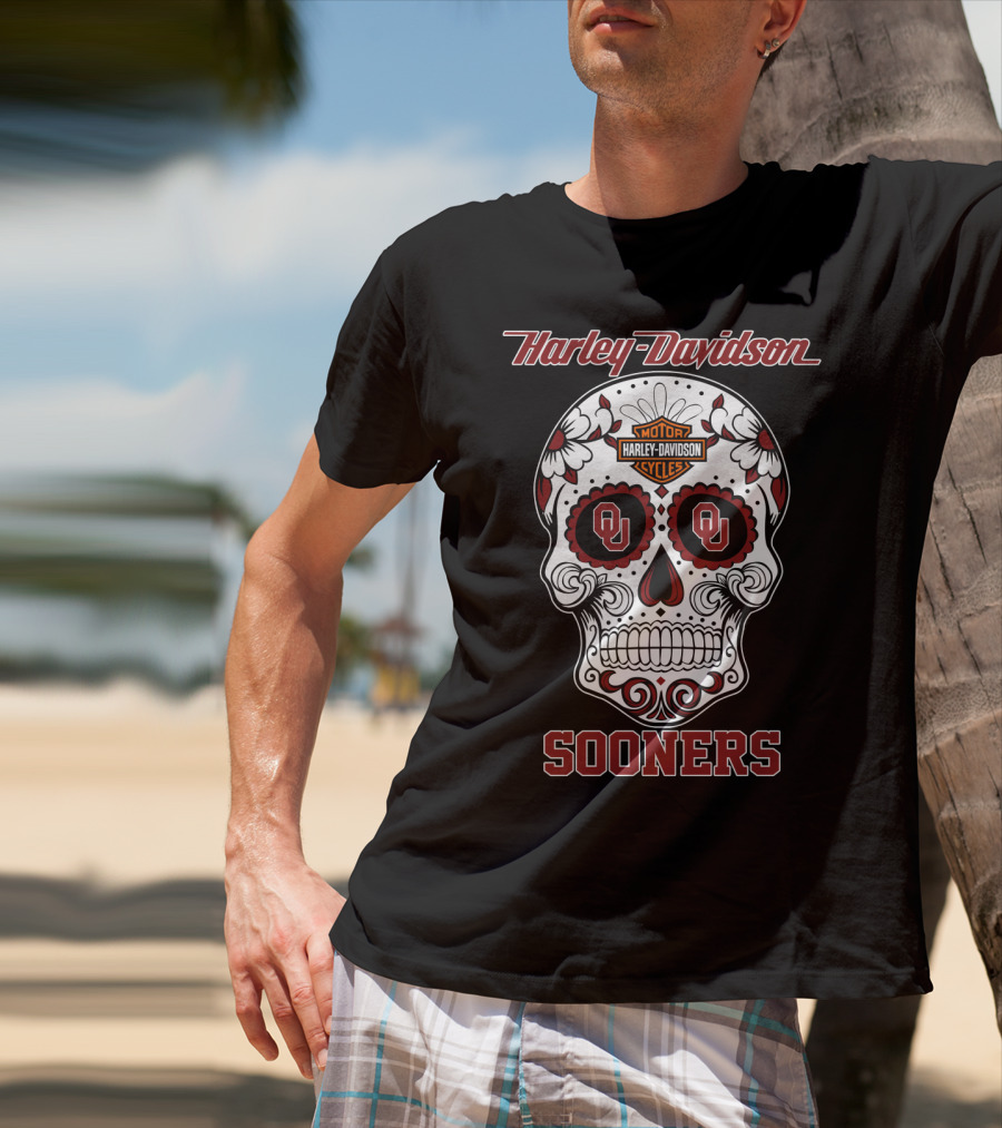 Harley Davidson Sooners Sugar Skull Ou T-Shirt