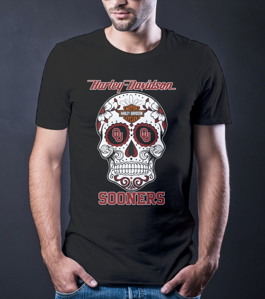 Harley Davidson Sooners Sugar Skull Ou T-Shirt