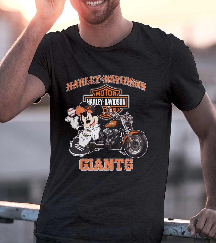 Harley Davidson San Francisco Giants Motorcycle Mickey T-Shirt