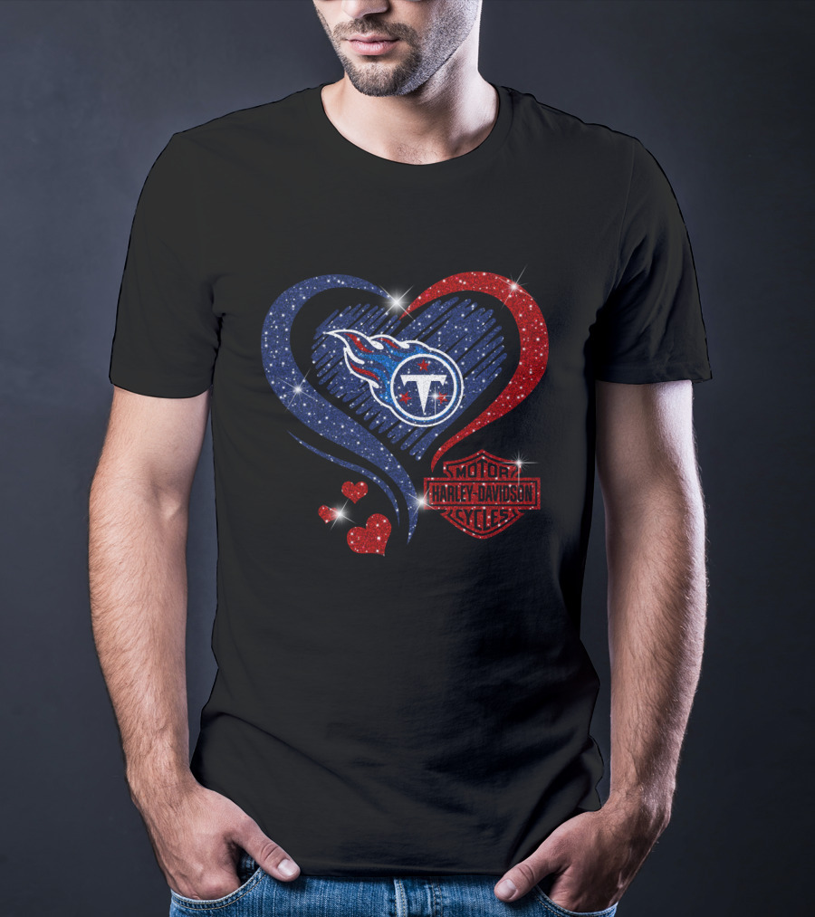 Tennessee Titans Harley Davidson Heart T-Shirt