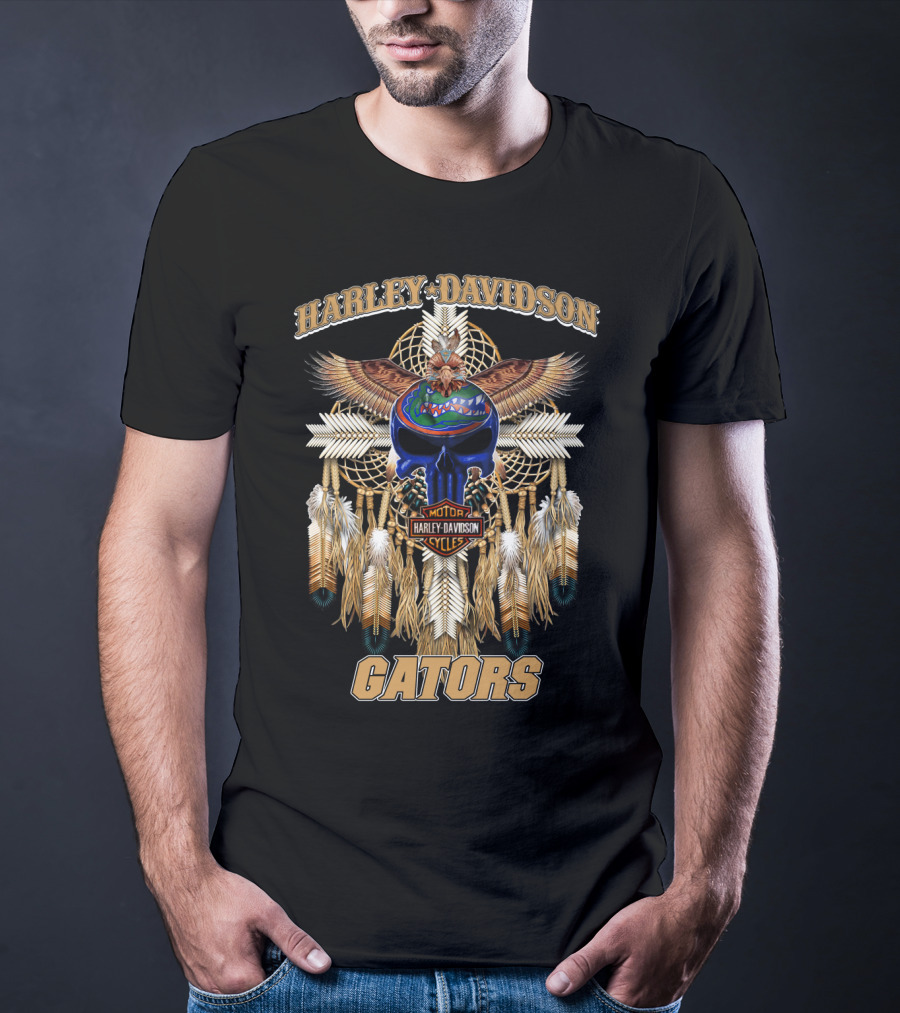 Harley Davidson Motor Cycles Native Florida Gators T-Shirt