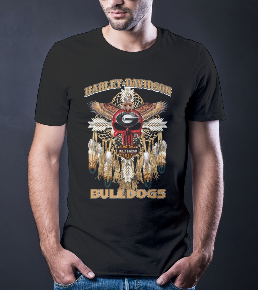 Harley Davidson Georgia Bulldogs Native Dreamcatcher T-Shirt