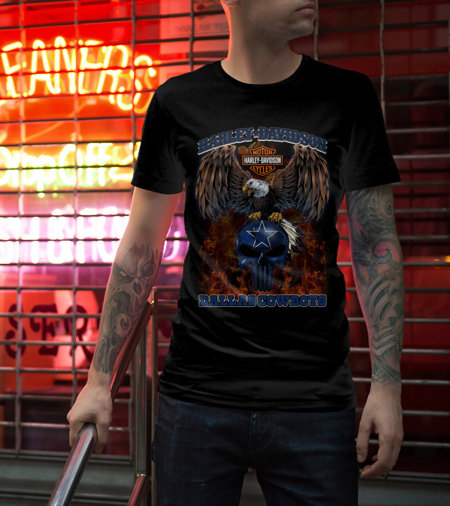 Harley Davidson Motor Cycles Dallas Cowboys T-Shirt