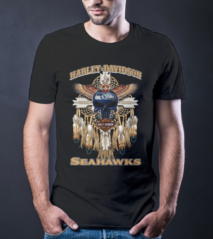 Harley Davidson Seahawks Motorcycles Dreamcatcher T-Shirt
