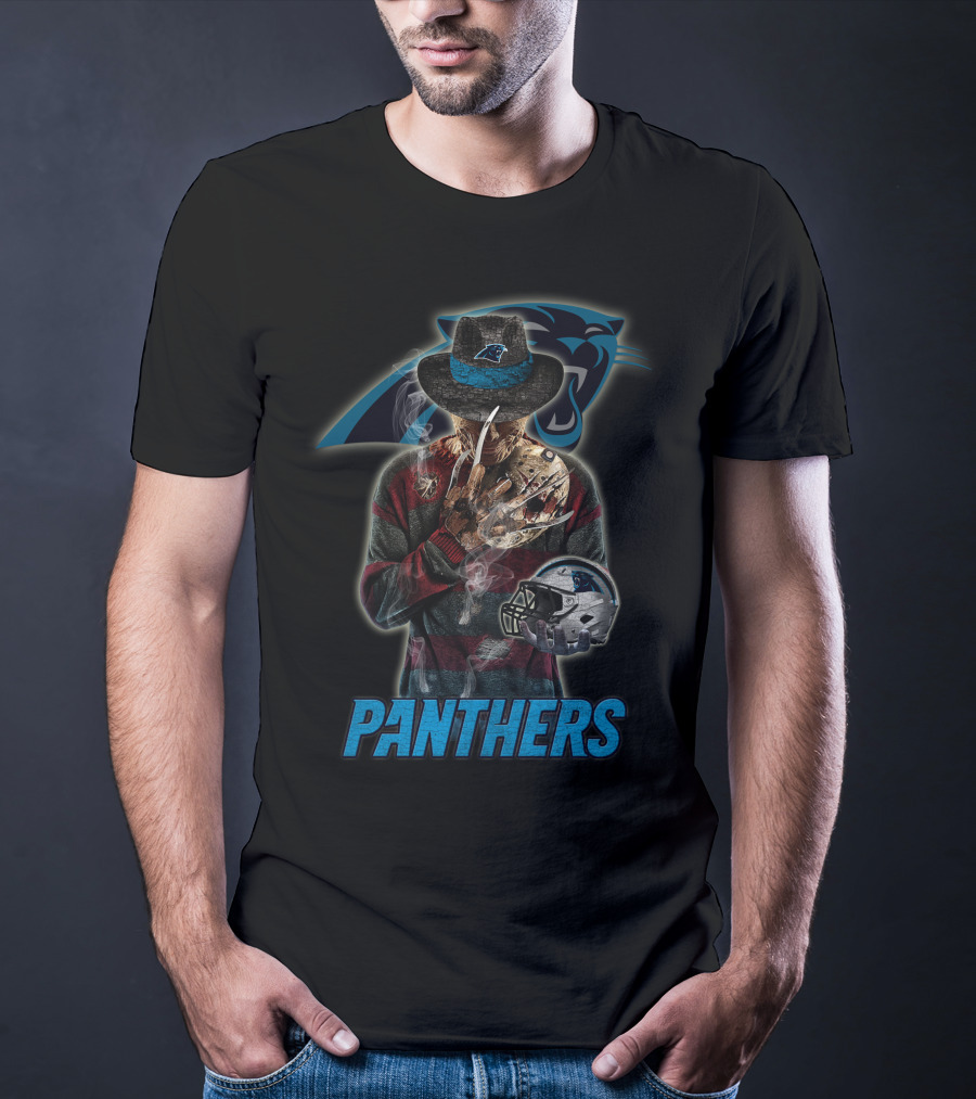 M2 Jason Voorhees Carolina Panthers Freddy Krueger Crossover T-Shirt