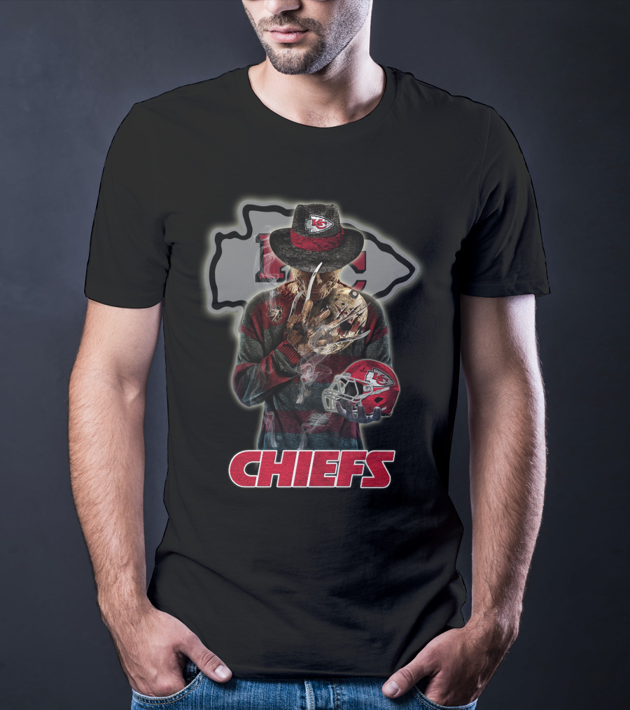 M2 Jason Voorhees Kansas City Chiefs Freddy Krueger Crossover Chiefs T-Shirt