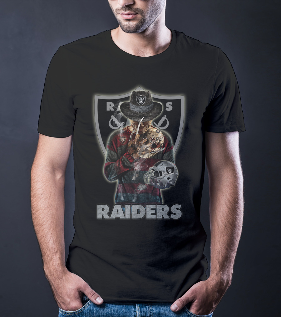 M2 Raiders Freddy Krueger Las Vegas Raiders Football T-Shirt