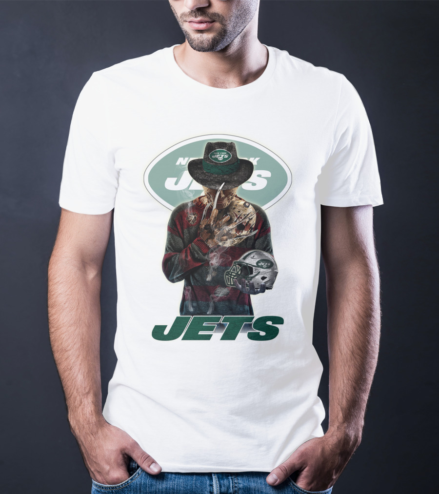 Jason Voorhees New York Jets Freddy Krueger Crossover NFL Football Fan T-Shirt