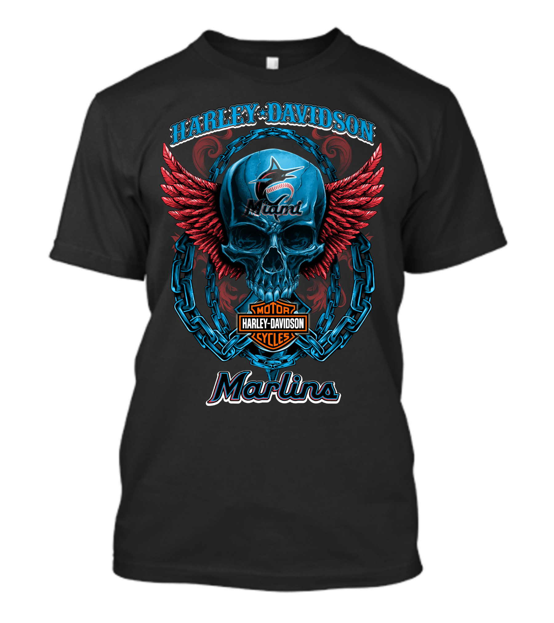 Harley Davidson Miami Marlins Motor Cycles T-Shirt
