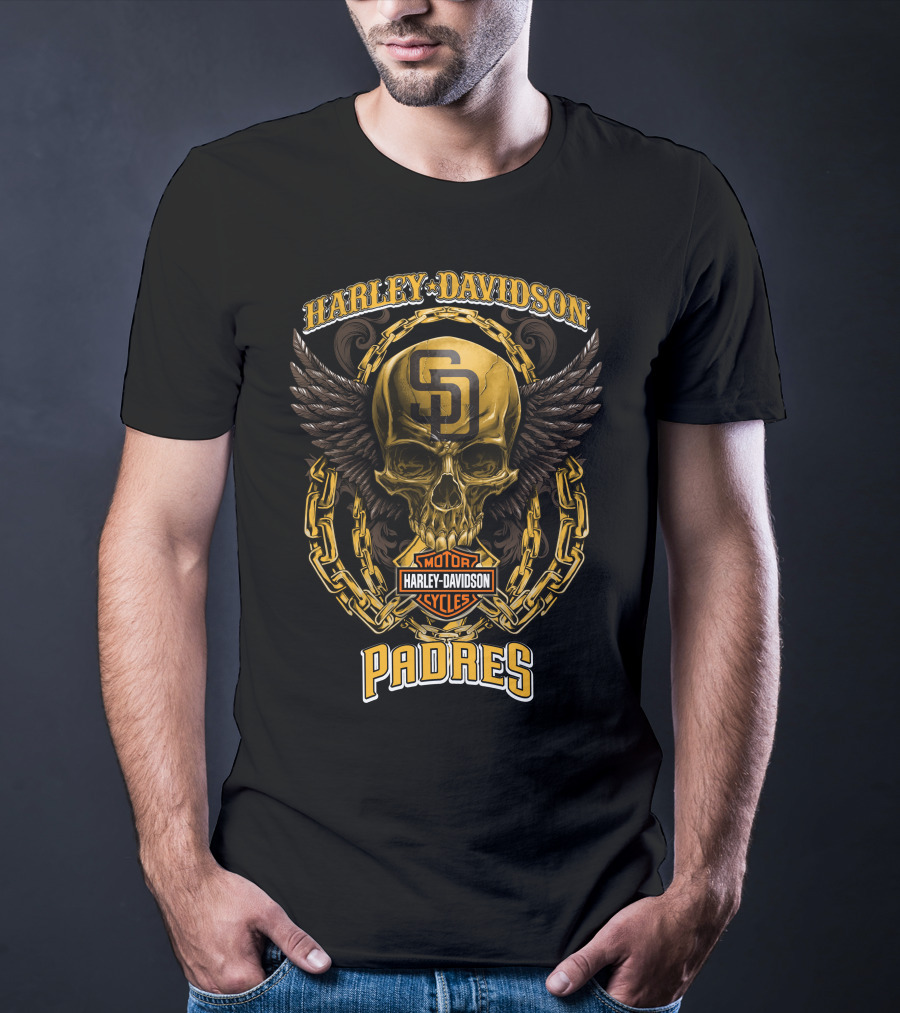 Harley Davidson San Diego Padres Skull T-Shirt