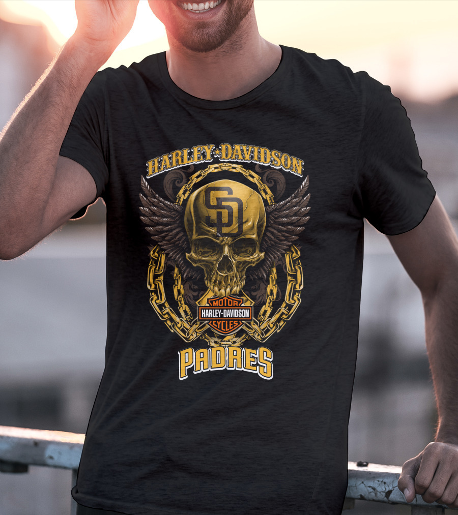 Harley Davidson San Diego Padres Skull T-Shirt