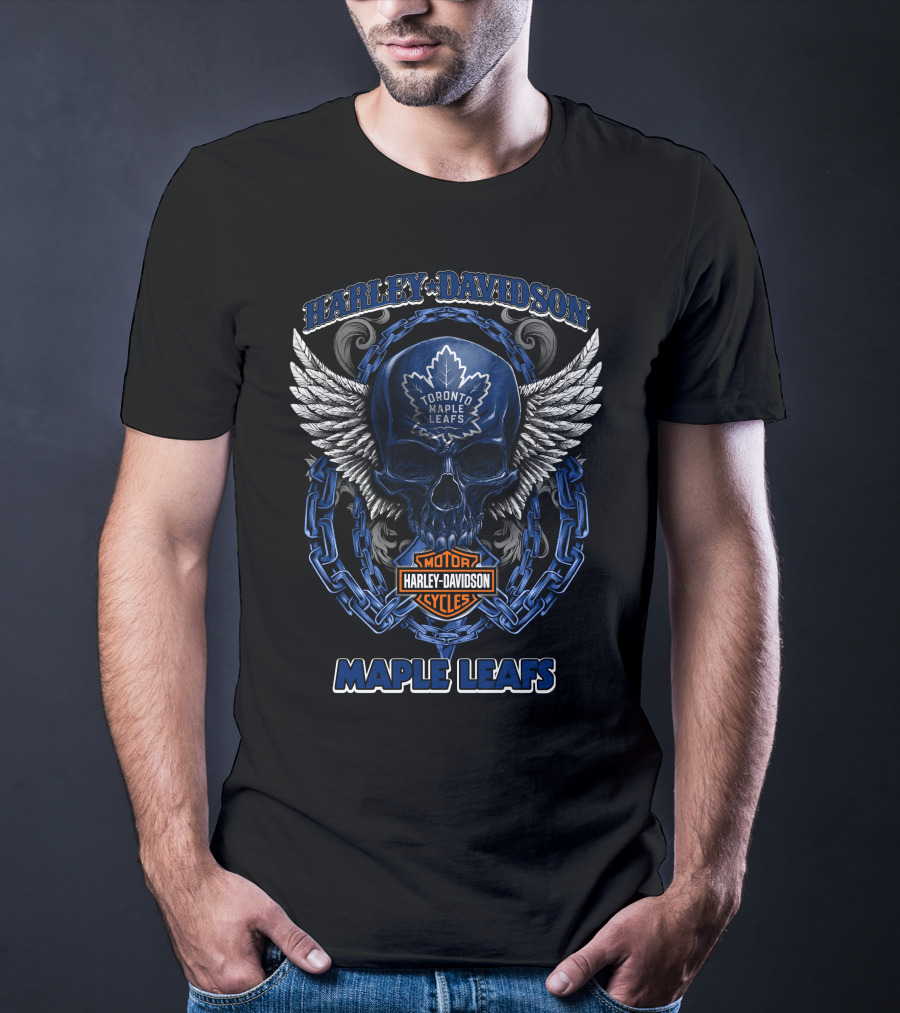 Harley Davidson Toronto Maple Leafs Motor Cycles Maple Leafs T-Shirt