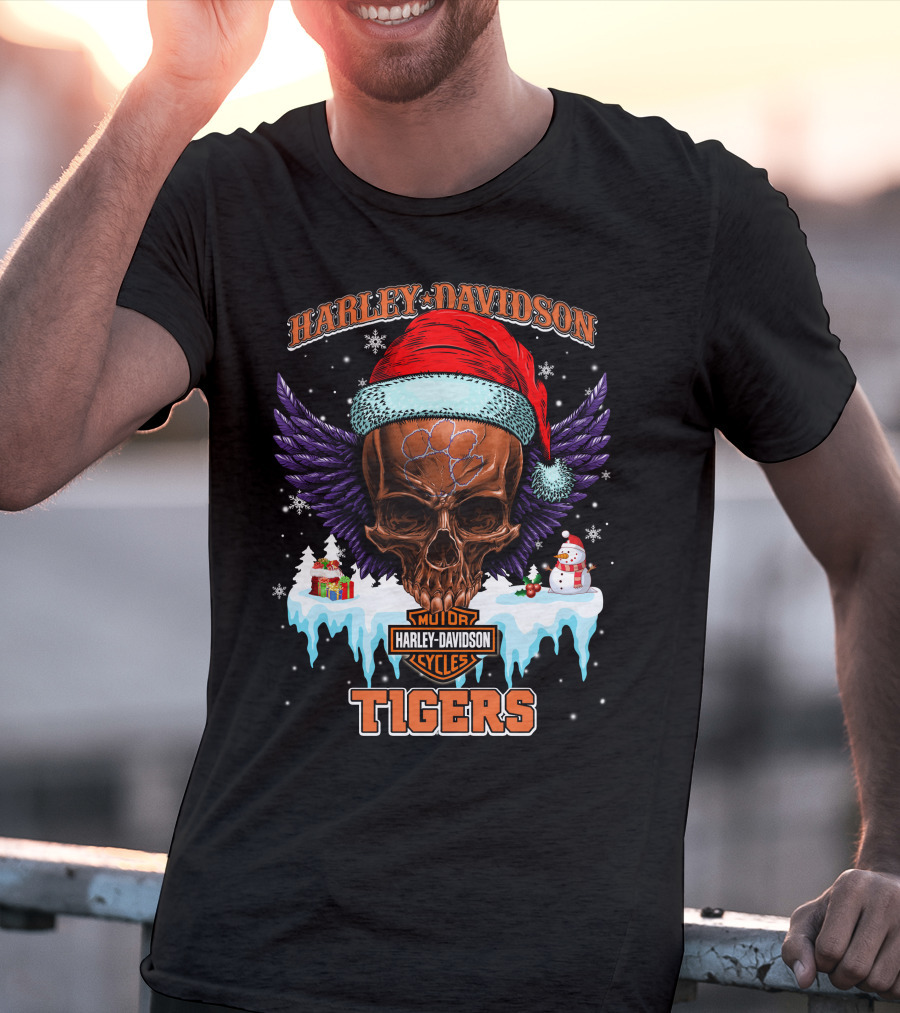 Harley Davidson Motorcycles Tigers T-Shirt