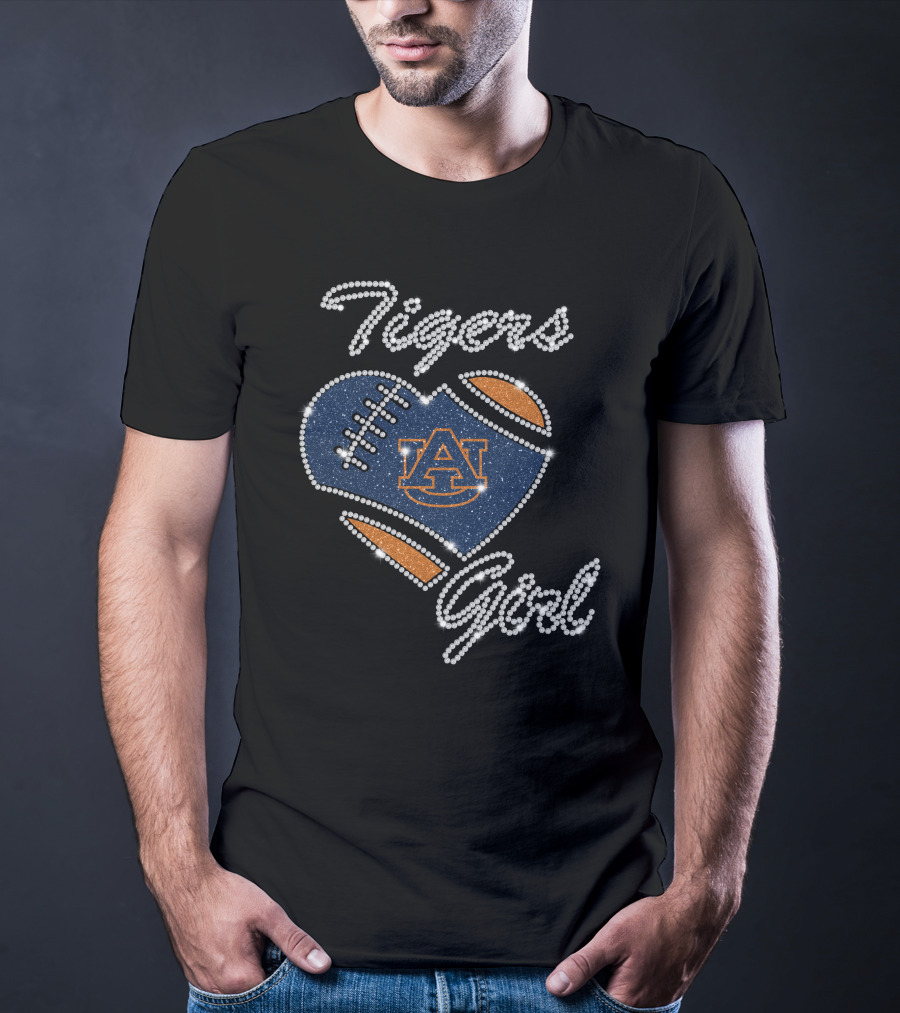 Auburn Tigers Girl Heart Football T-Shirt