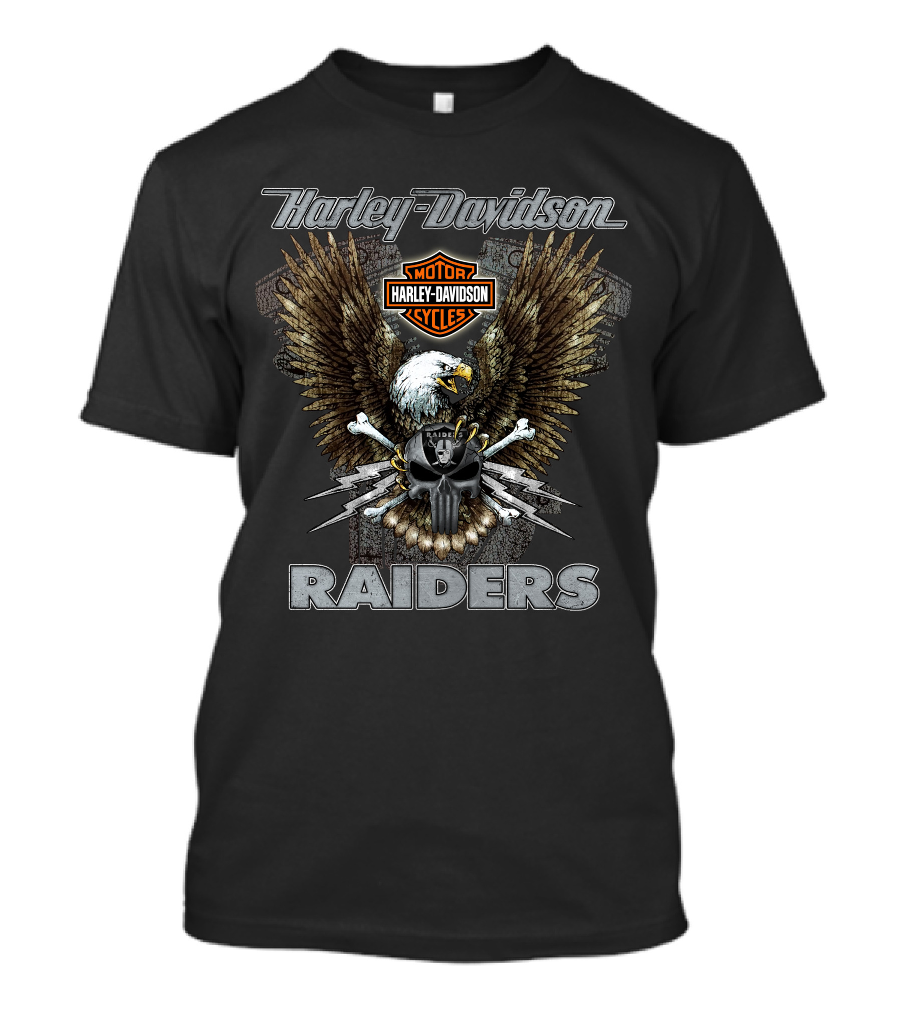 Harley Davidson Motorcycles Eagle Raiders Nfl Las Vegas T-Shirt