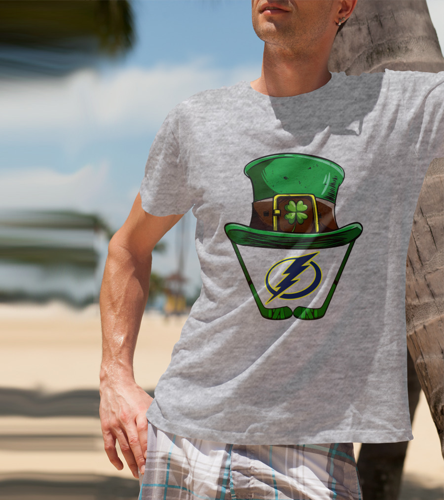 Tampa Bay Lightning St. Patrick's Day Hockey Hat T-Shirt