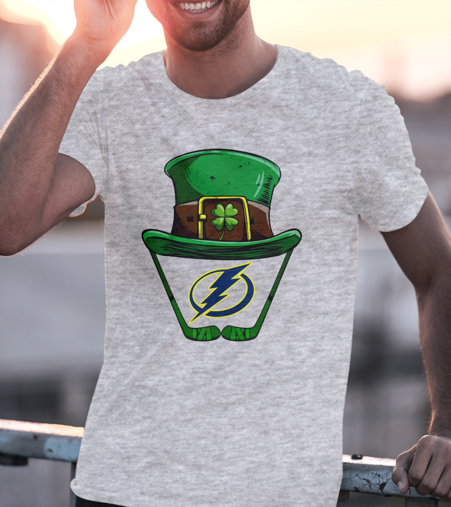 Tampa Bay Lightning St. Patrick's Day Hockey Hat T-Shirt