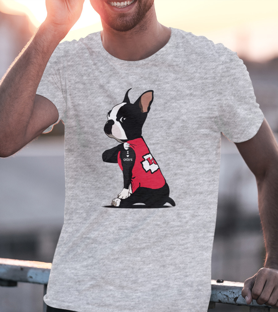 Kansas City Chiefs Bulldog I Love Chiefs T-Shirt