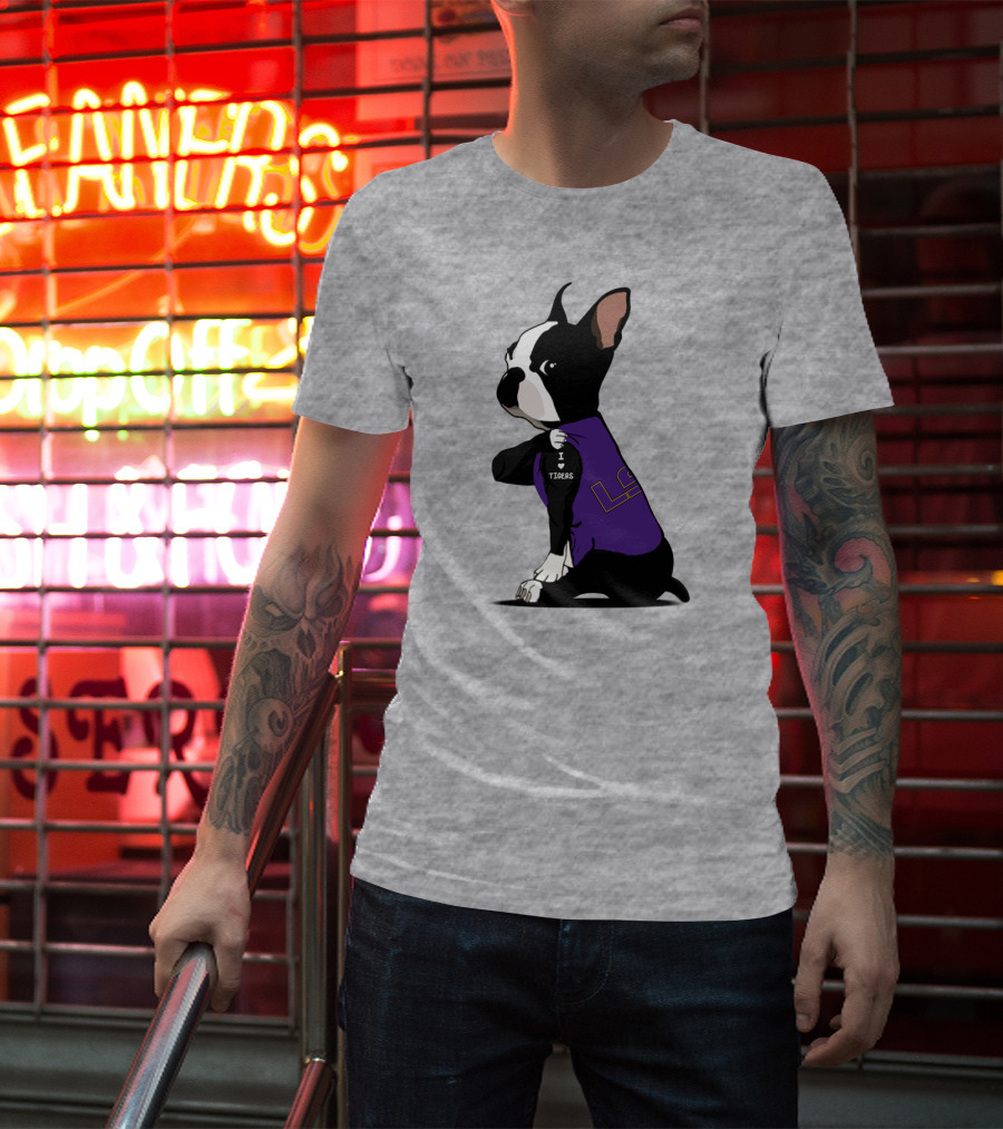 I Love LSU Tigers Bulldog T-Shirt