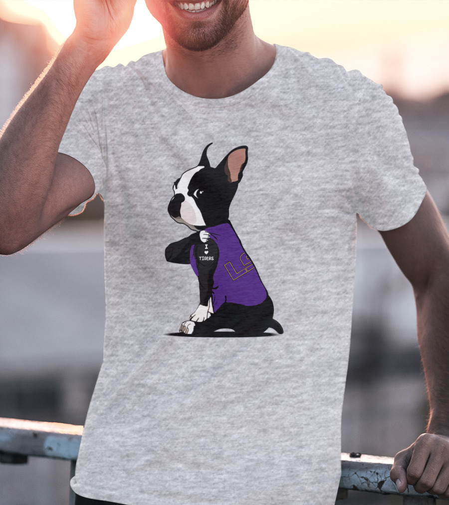I Love LSU Tigers Bulldog T-Shirt
